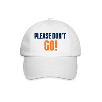 Geh nicht weg! Blau-Orange-Slogan - Baseballkappe - Weiß/Weiß - Vorne