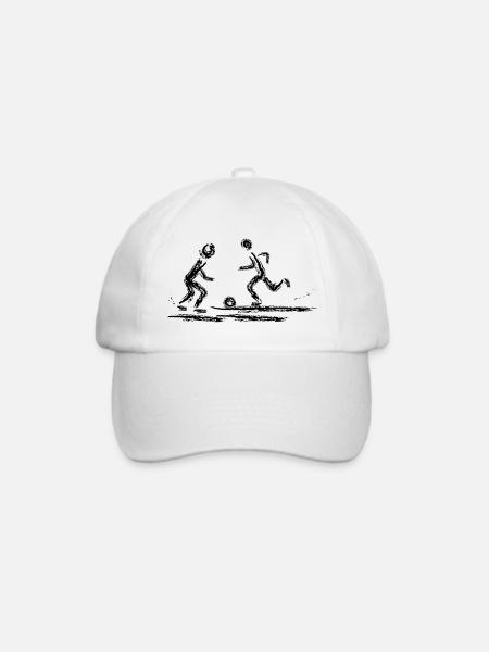 Fußball Zweikampf | Abstrakter Sport-Kunst - Baseballkappe - Weiß/Weiß