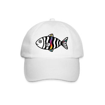 Abstrakter Fisch | Modernes Meeresmotiv  - Baseballkappe - Weiß/Weiß - Vorne