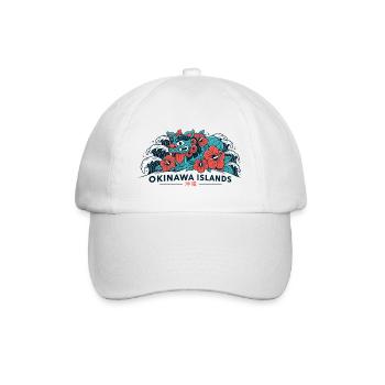 Shisa Hibiskus Okinawa - Baseballkappe - Weiß/Weiß - Vorne