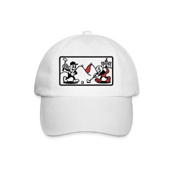 Minigolf Retro Cartoon Golfball JGA Team - Baseballkappe - Weiß/Weiß - Vorne