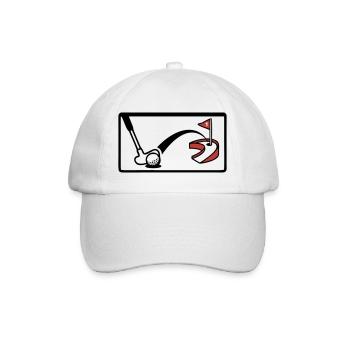 Minigolf Retro Cartoon Golfball JGA Team - Baseballkappe - Weiß/Weiß - Vorne