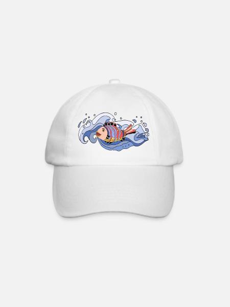 Fisch - Baseballkappe - Weiß/Weiß