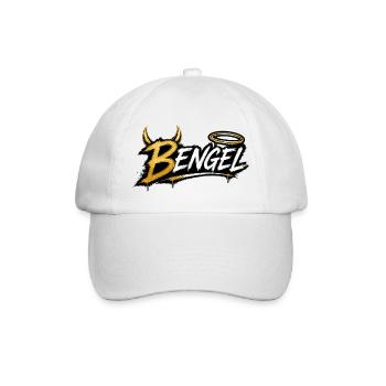 B-Engel -  Mal Bengel mal Engel - Baseballkappe - Weiß/Weiß - Vorne