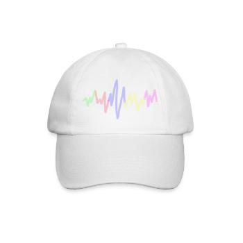 Regenbogen Klangwelle,Music waves - Baseballkappe - Weiß/Weiß - Vorne