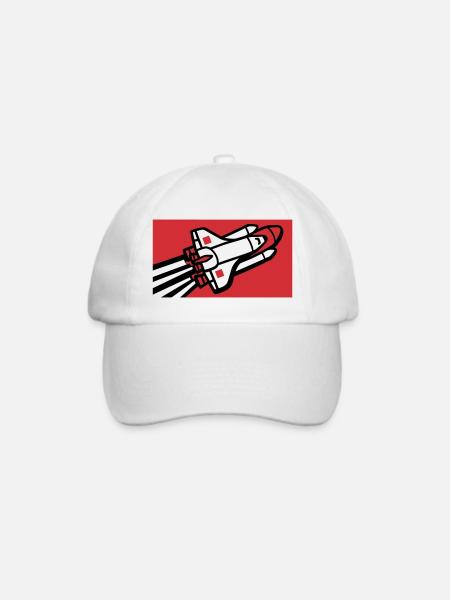 Space Shuttle Silhouette - Baseballkappe - Weiß/Weiß