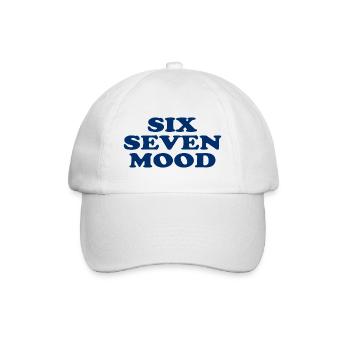 Six Seven Mood - 67 - Meme - Basketball - 6-7 - Baseballkappe - Weiß/Weiß - Vorne