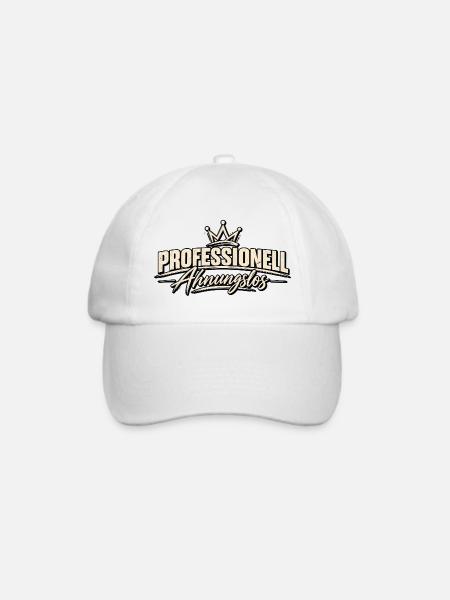 Professionell ahnungslos – Lustiger Spruch - Baseballkappe - Weiß/Weiß