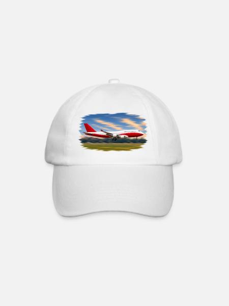 Königin des Himmels, Flugzeug - Baseballkappe - Weiß/Weiß