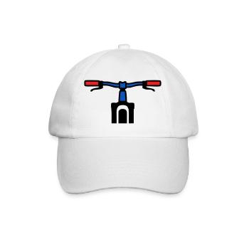 Mountainbike Lenker Grafik - Baseballkappe - Weiß/Weiß - Vorne