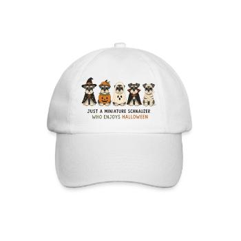 Halloween Miniaturschnauzer-Crew - Baseballkappe - Weiß/Weiß - Vorne