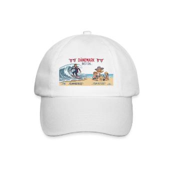 Dänemark: Nordsee oder Ostsee - Baseballkappe - Weiß/Weiß - Vorne