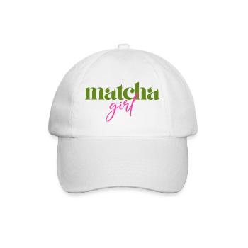 Matcha Girl - Baseballkappe - Weiß/Weiß - Vorne