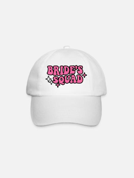 Brides Squad Schriftzug - Baseballkappe - Weiß/Weiß
