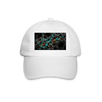 Bioluminescent Neural Network on Volcanic Stone - Baseballkappe - Weiß/Weiß - Vorne