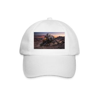 Sci-Fi Mars Exploration Rover in Rocky Desert - Baseballkappe - Weiß/Weiß - Vorne