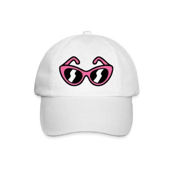 Pinke Sonnenbrille Icon - Baseballkappe - Weiß/Weiß - Vorne