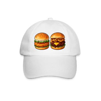 Burger Duett Käse & Knusper - Baseballkappe - Weiß/Weiß - Vorne