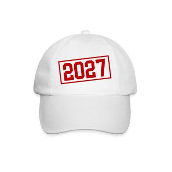 2027 Stempel - Baseballkappe - Weiß/Weiß - Vorne