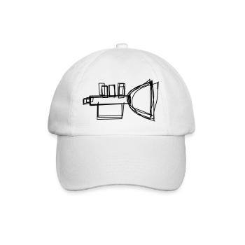 Flügelhorn handgezeichnet - Baseballkappe - Weiß/Weiß - Vorne
