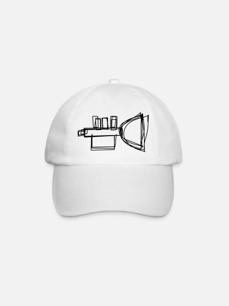 Flügelhorn handgezeichnet - Baseballkappe - Weiß/Weiß