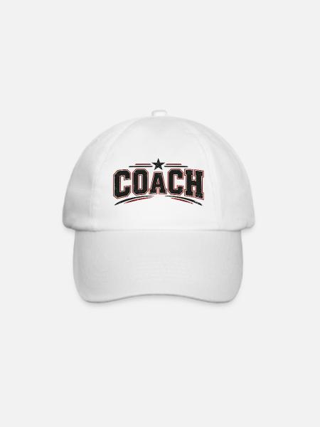 Coach - Trainer - Training - Sport - Baseballkappe - Weiß/Weiß