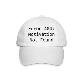 error 404: Motivation not found - Baseballkappe - Weiß/Weiß - Vorne