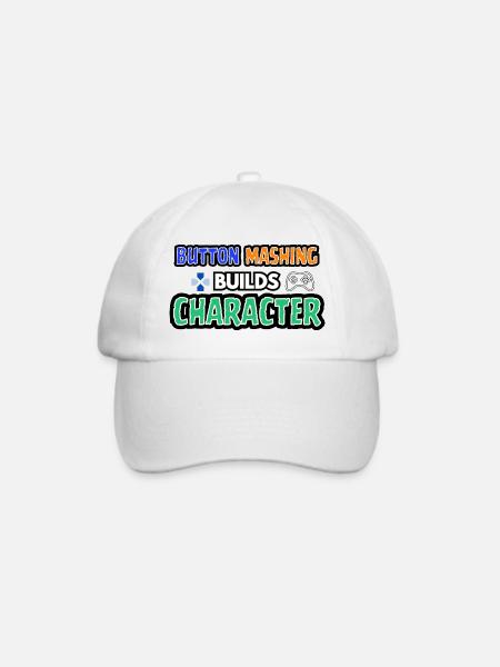 Button-Mashing baut einen Charakter auf - Baseballkappe - Weiß/Weiß