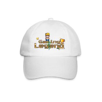 Gaming Legend Pixelheld - Baseballkappe - Weiß/Weiß - Vorne