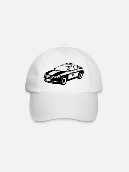 Polizei-Muscle-Car-Notfall - Baseballkappe - Weiß/Weiß