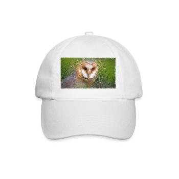 Schleiereule – Vogelillustration - Baseballkappe - Weiß/Weiß - Vorne