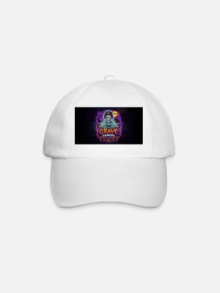 Grave Gamers Neon Skull - Baseballkappe - Weiß/Weiß