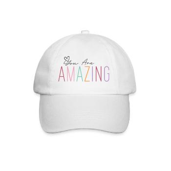 You Are Amazing! Personalisierbar - Baseballkappe - Weiß/Weiß - Vorne