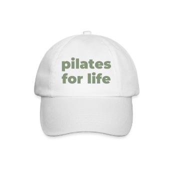 Pilates fürs Leben Typografik - Baseballkappe - Weiß/Weiß - Vorne