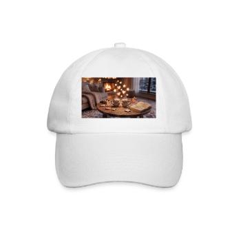 Kaminzauber Kuschelabend - Baseballkappe - Weiß/Weiß - Vorne