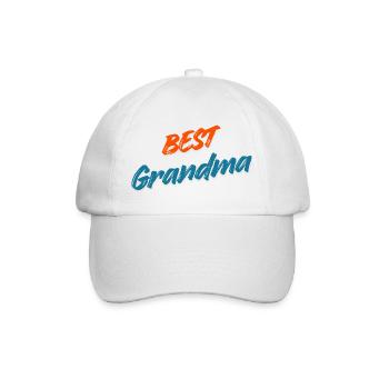 Beste Oma aller Zeiten – Retro Orange & Blue Typografie - Baseballkappe - Weiß/Weiß - Vorne