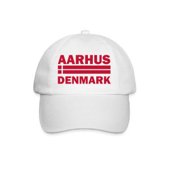 Aarhus Dänemark Stadtflagge - Baseballkappe - Weiß/Weiß - Vorne
