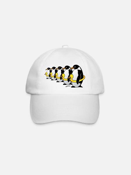 Pinguine mit Quietscheentchen - Baseballkappe - Weiß/Weiß