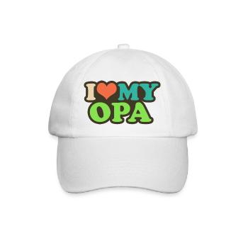 i love my opa - Baseballkappe - Weiß/Weiß - Vorne