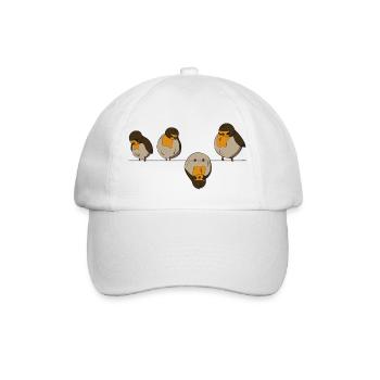 Vögel auf einem Draht - Baseballkappe - Weiß/Weiß - Vorne