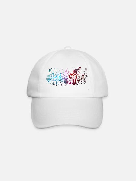 Musik - Baseballkappe - Weiß/Weiß