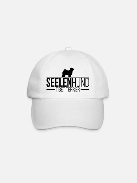 TIBET TERRIER Seelenhund Hunde Spruch Wilsigns - Baseballkappe - Weiß/Weiß