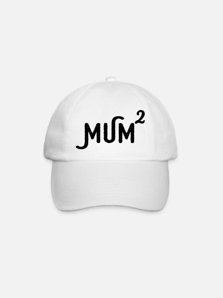 Mama hoch 2 Zwillings Mütter lustiges Motiv mum - Baseballkappe - Weiß/Weiß