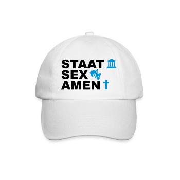 Staatsexamen / Staat Sex Amen - Baseballkappe - Weiß/Weiß - Vorne