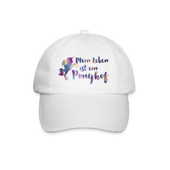 Mein Leben ist ein Ponyhof. - Baseballkappe - Weiß/Weiß - Vorne
