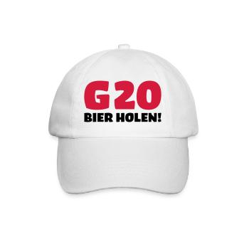Bier holen Humor - Baseballkappe - Weiß/Weiß - Vorne