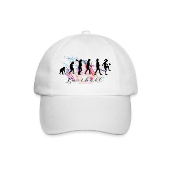 Die Evolution der Fußballerin & des Frauenfußball - Baseballkappe - Weiß/Weiß - Vorne