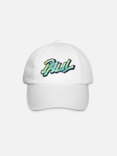 paul graffiti vorname - Baseballkappe - Weiß/Weiß