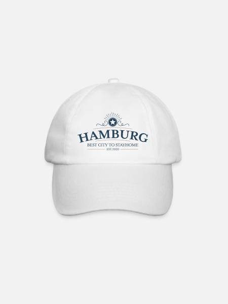Hamburg - Baseballkappe - Weiß/Weiß