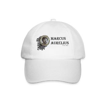 Marcus Aurelius gerahmt (schwarzer Text) - Baseballkappe - Weiß/Weiß - Vorne